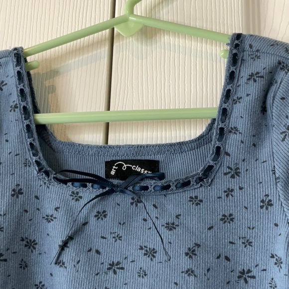 Art Class - Girl Long Sleeve Square Neck Ribbed Dress 90's Grunge Size XS (4/5) - Picture 4 of 10